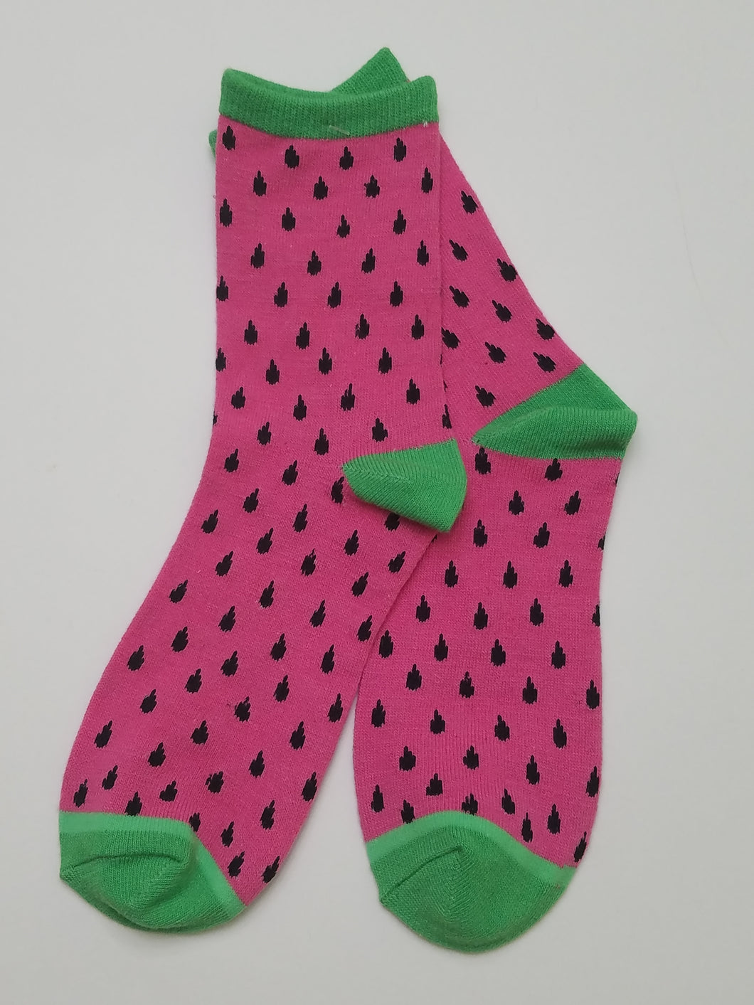 Watermelon Pink Crew Socks