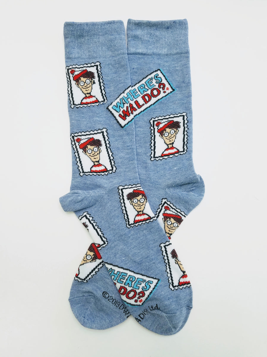 Where's Waldo Stamp Crew Socks – Socks & Souls