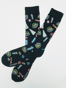 Oscar Pattern Sesame Crew Socks