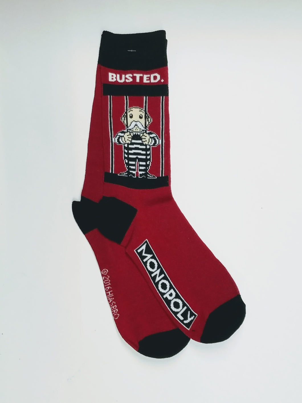Monopoly Jail Red Crew Socks