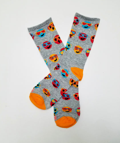 Smiley Face Glasses Crew Socks