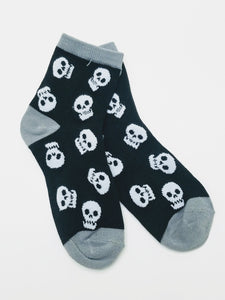 Skull Heads Low Crew Socks