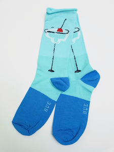 Drink with Cherry Roll Top Crew Socks