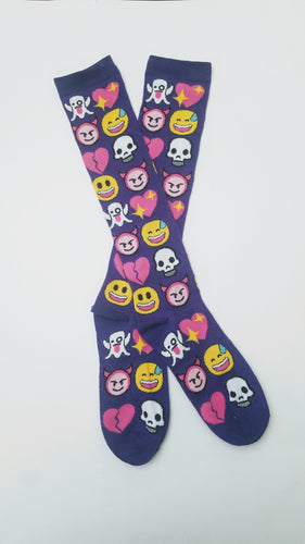 Smiley Face, Heart, Ghose, Devil & Skull Knee High Socks