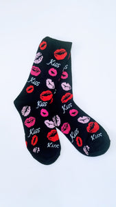 Kiss Lips Crew Socks