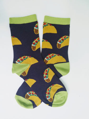 Taco Purple and Green Crew Socks