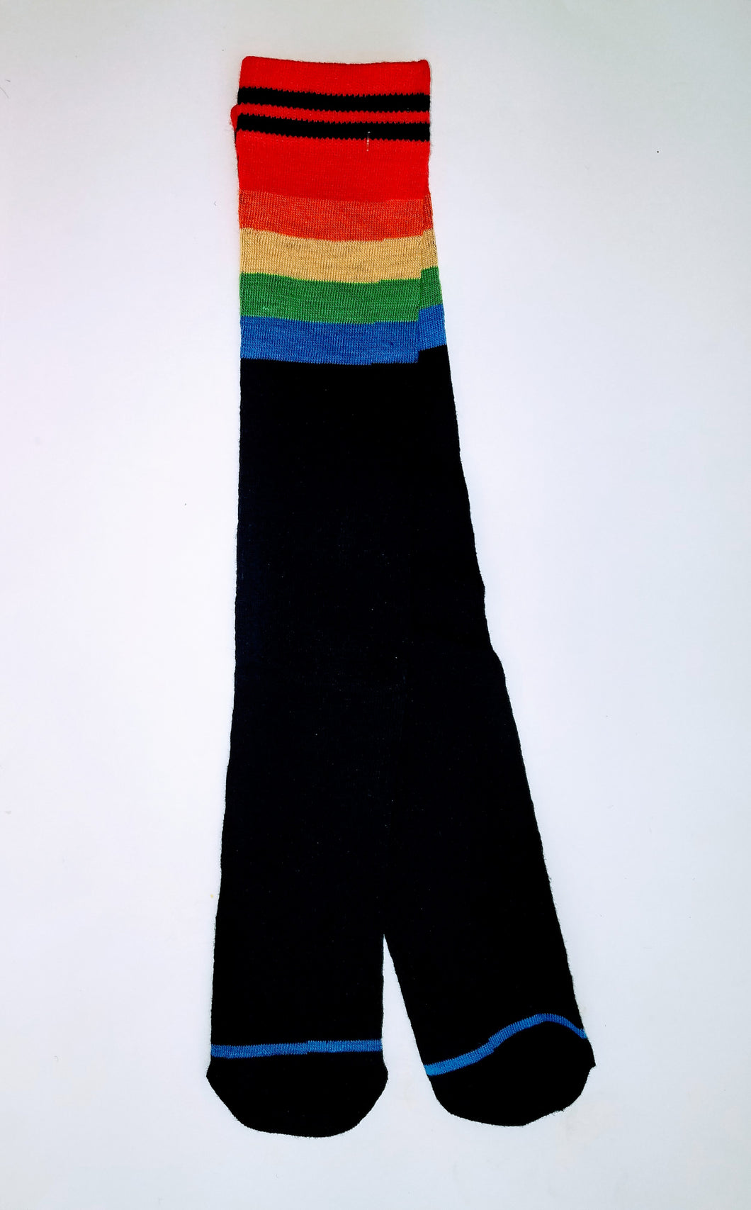 Rainbow Stripe Top Crew Socks