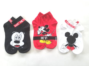 Mickey Mouse Phrase High Rise Ankle Socks