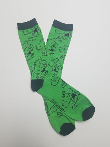 Reptar Dinosaur Rugrats Thin Crew Socks