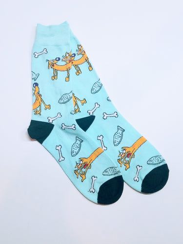 Cat Dog Cartoon Crew Socks