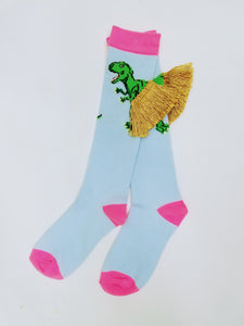 Dino 3D Skirt Knee High Socks