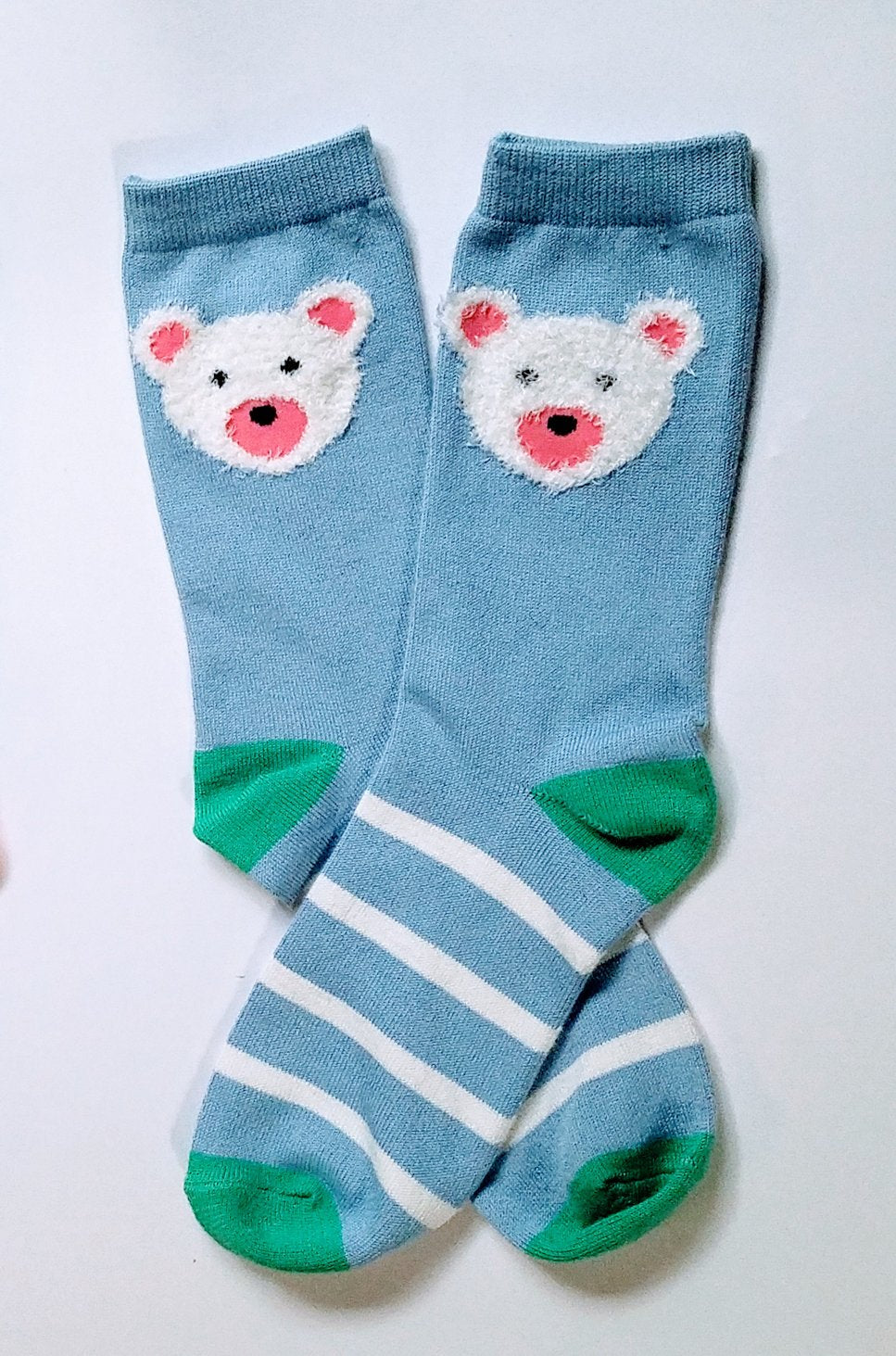 Polar Bear Fuzzy Head Crew Socks