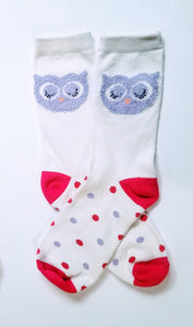 Owl Fuzzy Head Crew Socks
