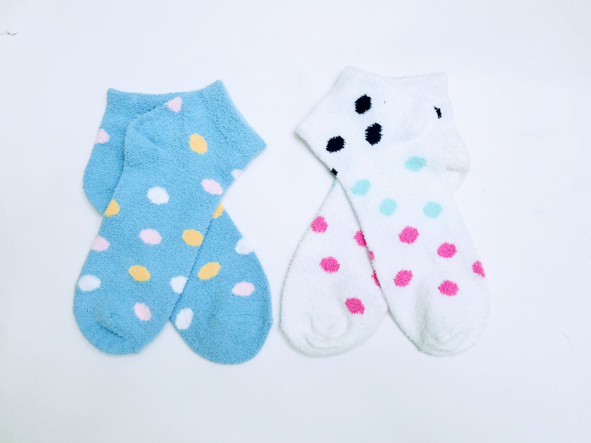 Fuzzy Polka Dot Ankle Socks – Socks & Souls