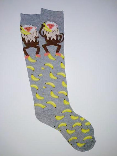 Monkey Banana Knee High Socks