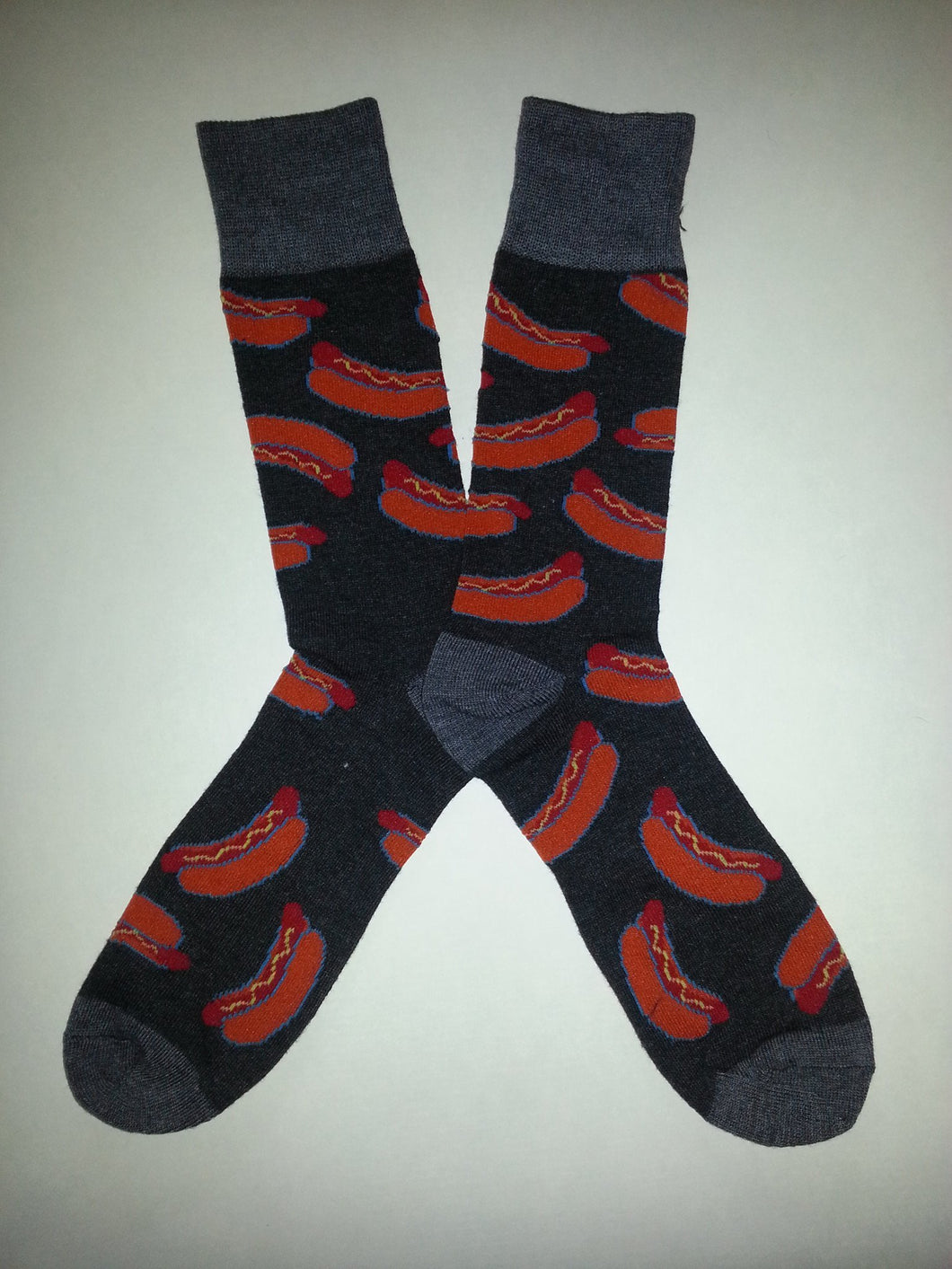 Hot Dog Charcoal Crew Socks