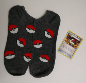 Poke Ball No Show Socks