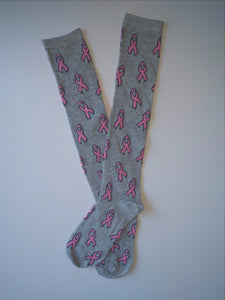 Grey w/ Pink Breast Cancer Ribbons