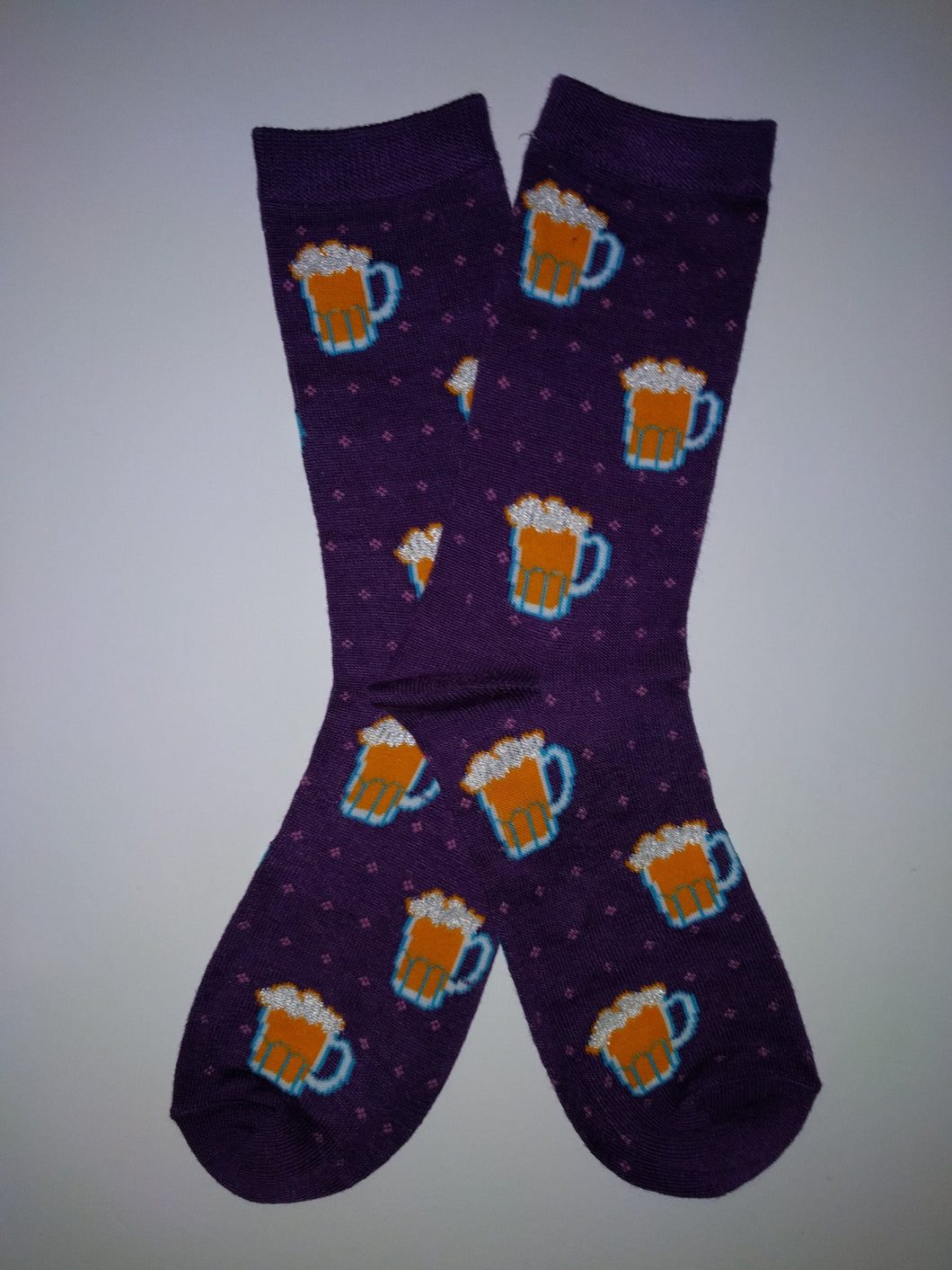 Beer Purple Crew Socks