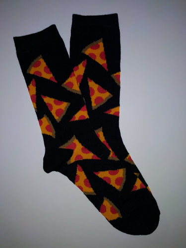 Pizza Black Crew Socks