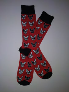 Boston Dog Head Crew Socks