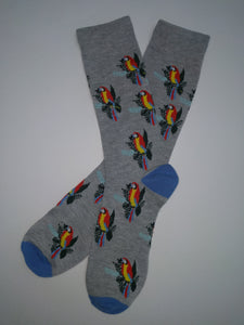 Parrot Grey Crew Socks
