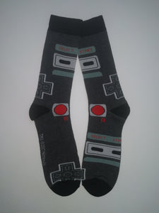 Nintendo Controller Grey Crew Socks
