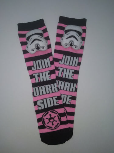 Stormtrooper Stuff Head Pink Stripe Female Crew Socks