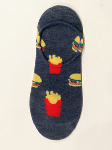 Burger & French Fries No Show Liner Ankle Socks