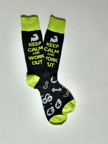 Keep Calm and Work Out Crew Socks