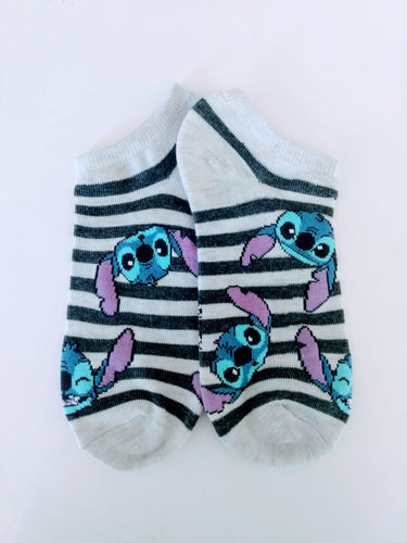 Stitch Striped Ankle Socks
