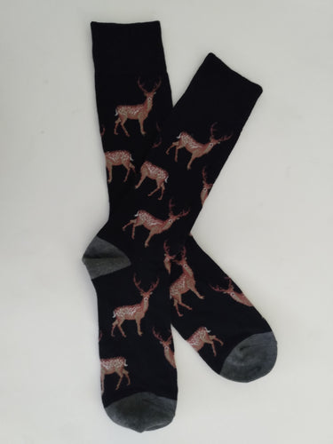 Deer Side Profile Crew Socks