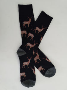 Deer Side Profile Crew Socks