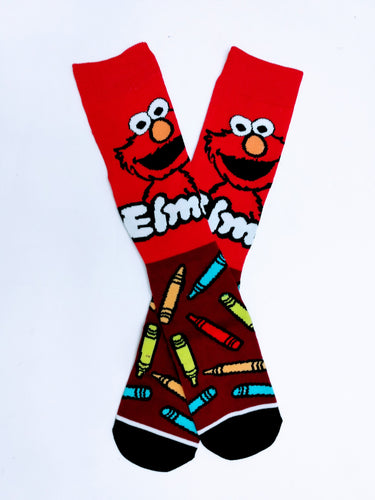 Elmo Crayon Sesame Street Crew Socks