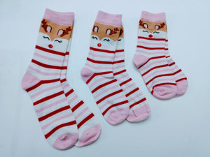 Rudolph Reindeer Striped Crew Socks