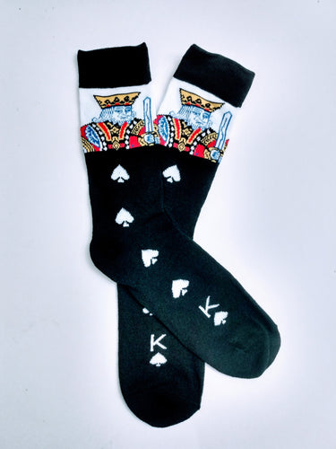 King of Spades Card Crew Socks