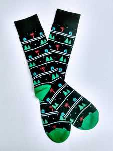 Palm & Christmas Tree Crew Socks