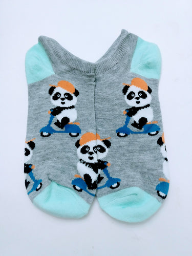 Panda Scooter Ankle Socks