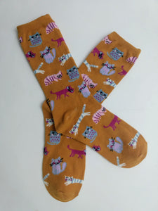 Colorful Cat Crew Socks