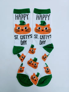 St. Catty's Day Clover Crew Socks