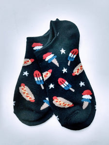 USA Hot Dogs & Ice Cream Ankle Socks