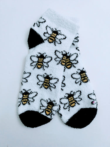 Bee Fuzzy Ankle Socks