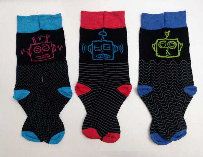 Robot Head Crew Socks
