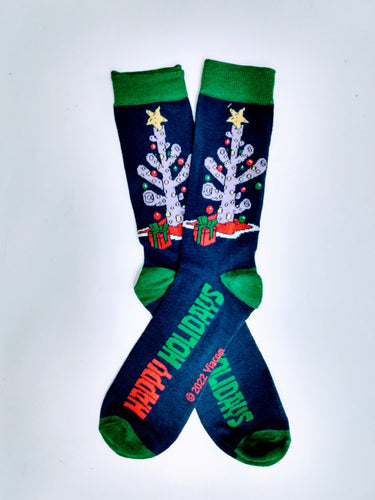 Squidward SpongeBob SquarePants Christmas Tree Thin Crew Socks