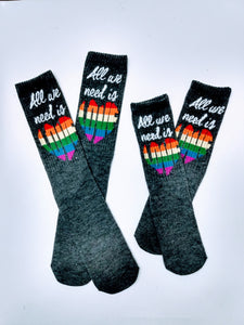 All We Need is Love Crew Socks