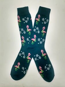 Winter Flamingo Crew Socks